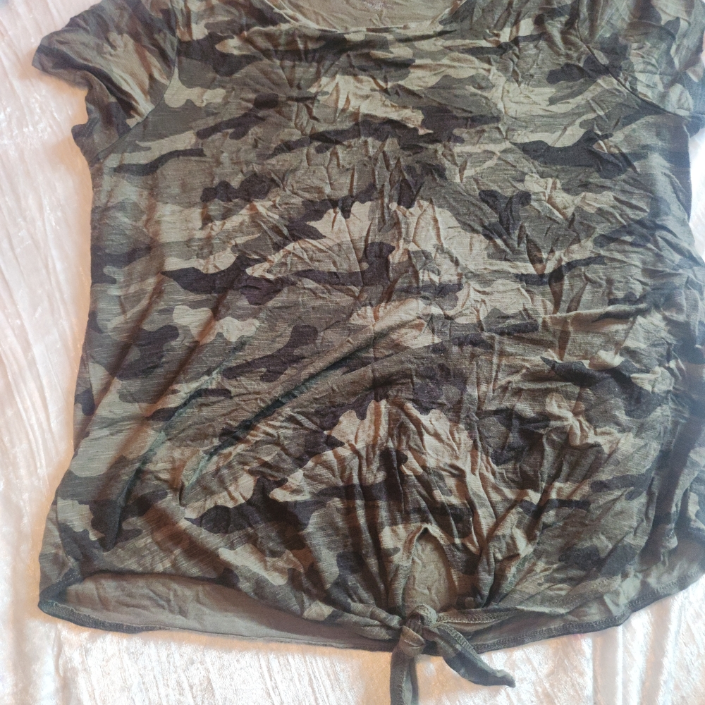George Green Camo Tie-Front Tee